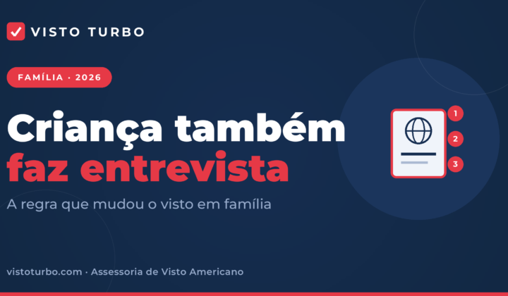 Capa Visto Turbo: criança agora também passa pela entrevista do visto americano no consulado
