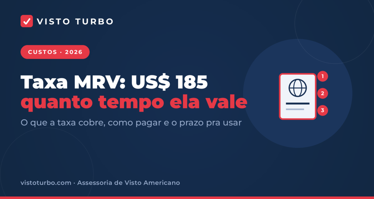 Capa Visto Turbo: a taxa MRV de US$ 185 do visto americano, o que ela cobre e por quanto tempo o pagamento vale