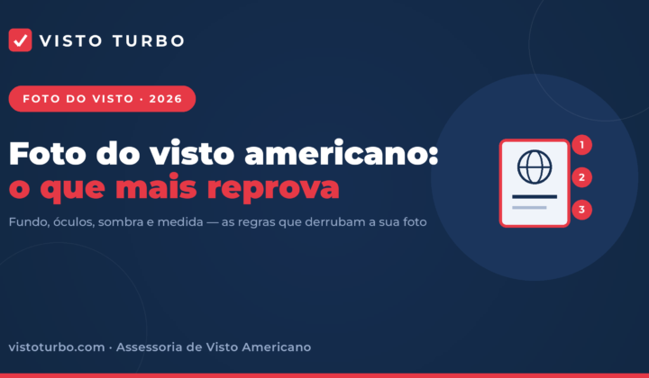 Capa Visto Turbo: as regras da foto do visto americano que mais reprovam — fundo, óculos, sombra e enquadramento