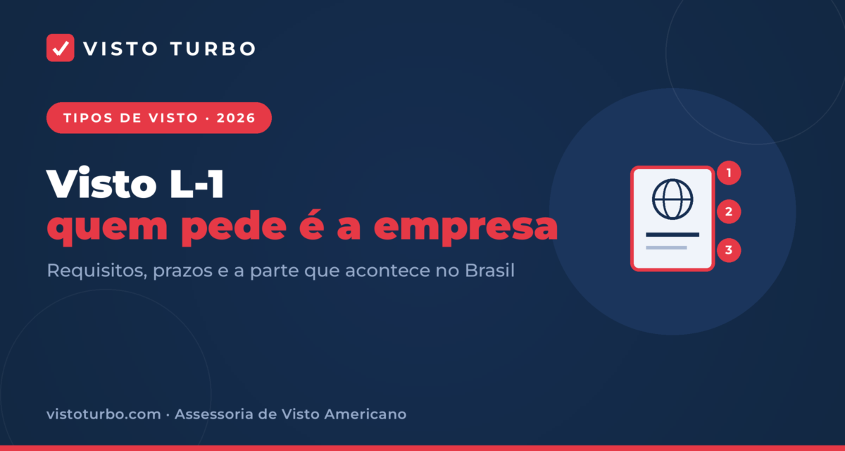 Capa Visto Turbo: visto L-1, requisitos, prazos e a etapa consular no Brasil