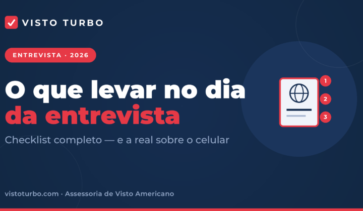 Capa Visto Turbo: checklist do que levar no dia da entrevista do visto americano