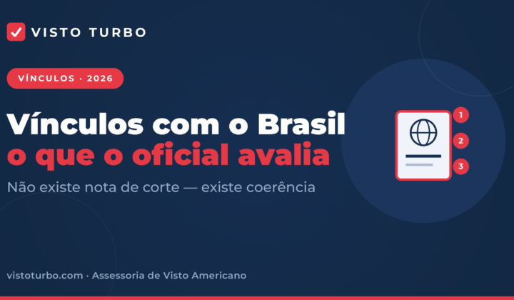 Capa Visto Turbo: o que o oficial consular avalia nos vínculos com o Brasil na entrevista do visto americano